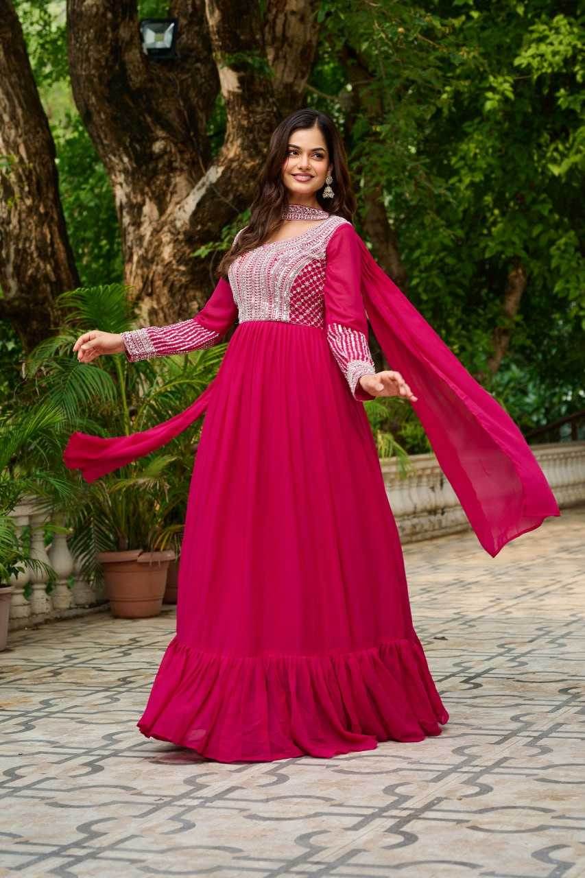 Georgette Designer Sequin Gown - MYLUXURY LANE ENTERPRISE